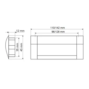Rankenėlė frezuojama CC128mm, L142mm, aliuminis