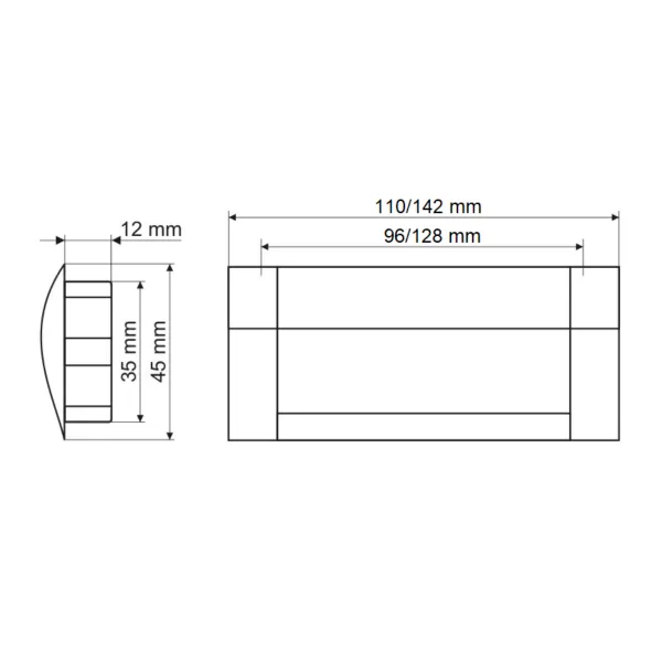 Rankenėlė frezuojama CC128mm, L142mm, aliuminis