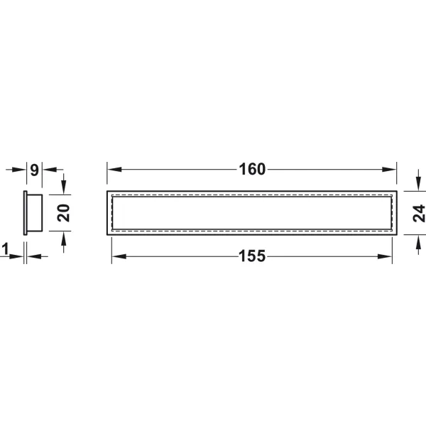 Inset handle, Zinc alloy 