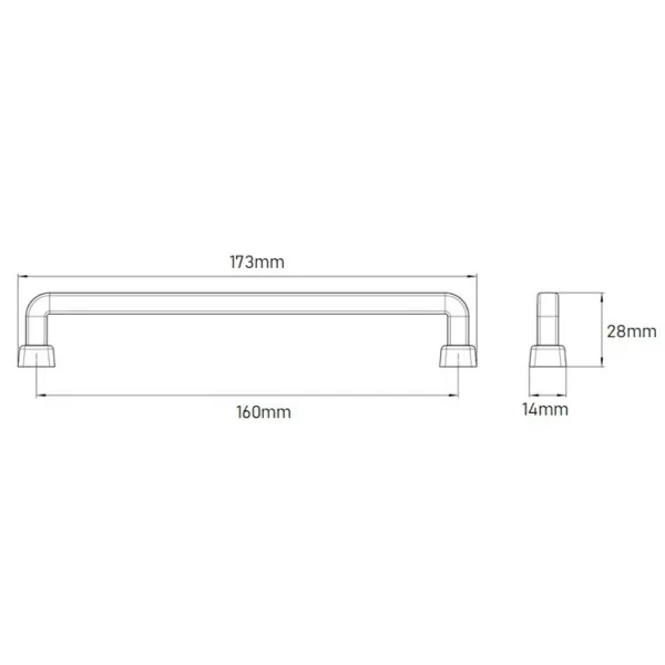 Rankenėlė CC160mm, L174mm, matinis juoda