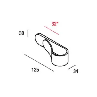 Rankenėlė CC32mm, (125x30x34mm) chromas
