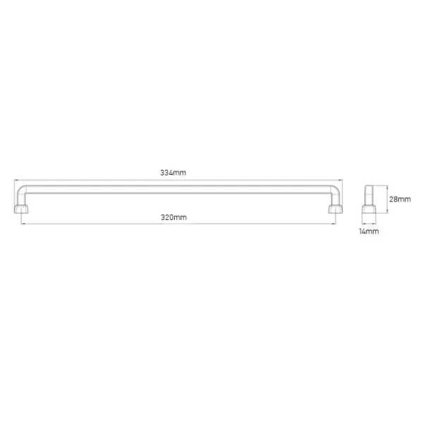 Rankenėlė CC320mm, L334mm, matinis juoda