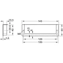 Inset handle, Zinc alloy, rectangular 