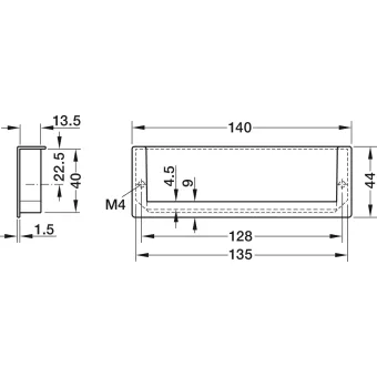 Rankenėlė įfrezuojama CC128mm, L140mm, sendinta bronza