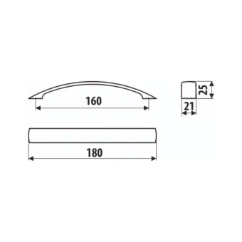 Handle CC160mm L188mm chrome