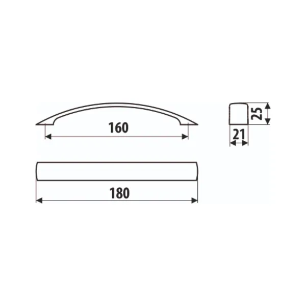 Rankenėlė CC160mm, L188mm, chromas