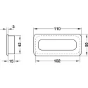 Inset handle, Wood, rectangular 