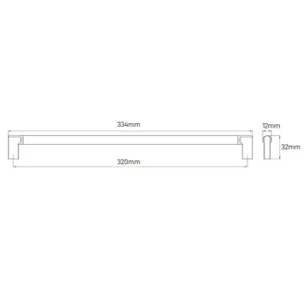 Rankenėlė CC320mm, L334mm, matinis juoda
