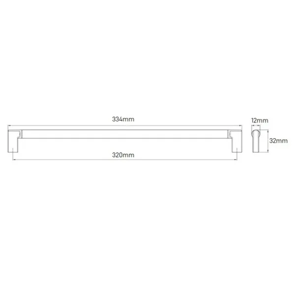 Handle CC320mm L334mm stainless steel 