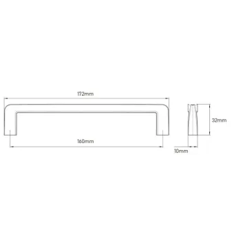 Handle CC160mm L172mm matt black
