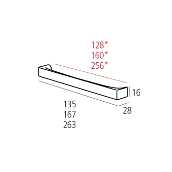 Handle CC128mm (132x16x30mm) stainless steel