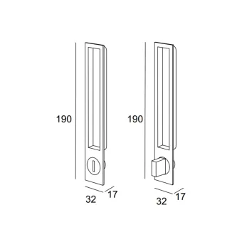 Recessed handle 190x32mm matt black 