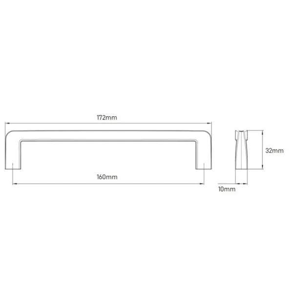 Handle CC160mm L172mm black chrome