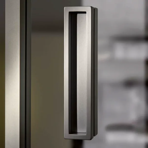 Recessed handle 150x32mm matt chrome 