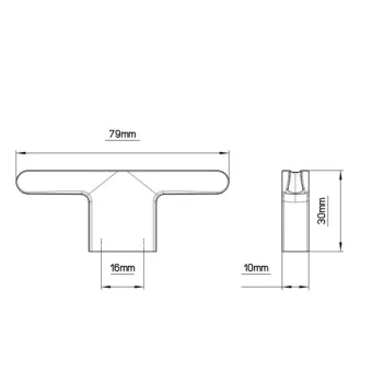 Handle CC16mm L80mm bronze