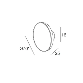 Handle CC16mm (70x25mm) chrome
