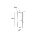 Recessed handle 23x80x21.5mm chrome 