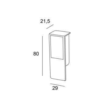 Recessed handle 23x80x21.5mm chrome 
