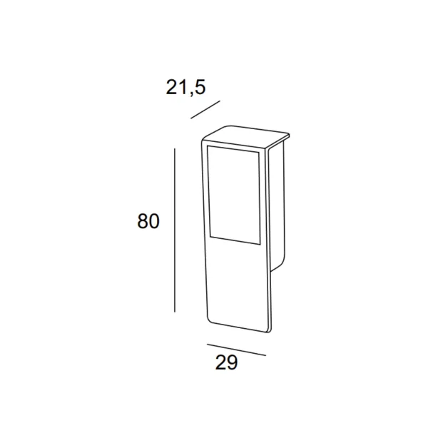 Recessed handle 23x80x21.5mm chrome 