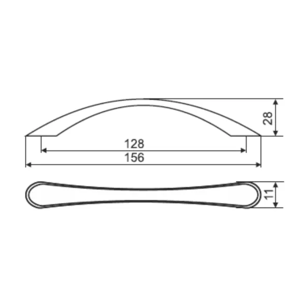 Handle CC128mm L164mm black