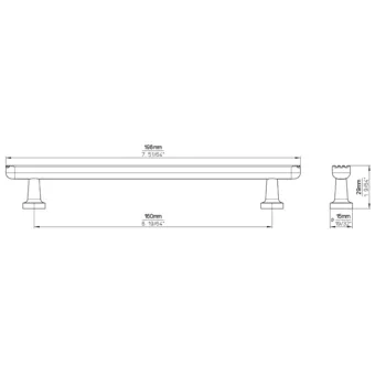Handle CC160mm L198mm polished gold