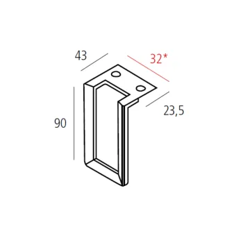 Handle CC32mm chrome 