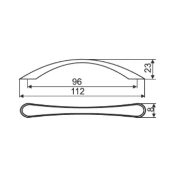 Handle CC96mm L115mm matt chrome 