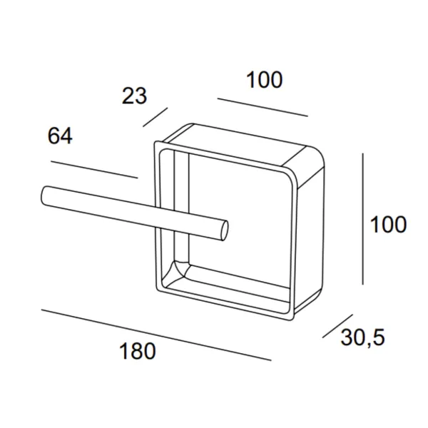 Recessed handle 180x100mm gold/brown metallic 