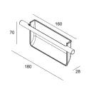 Recessed handle 180x70mm chrome/brown metallic 