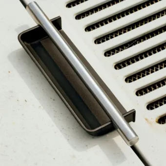 Recessed handle 180x70mm chrome/brown metallic 