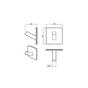 Hook 1 BASE self-adhesive 45x45x30mm brushed stainless steel