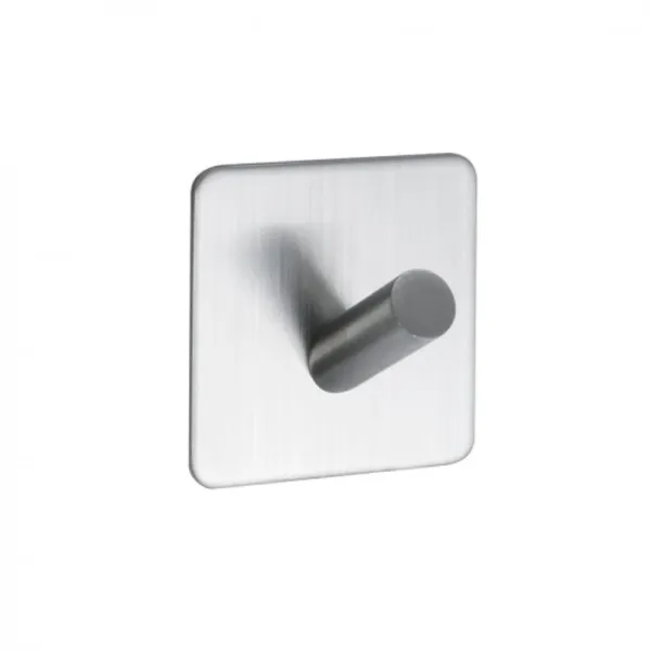 Hook 1 BASE self-adhesive 45x45x30mm brushed stainless steel