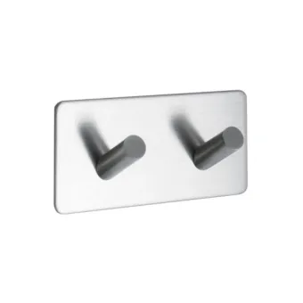 Hook 2 BASE self-adhesive 90x45x30mm brushed stainless steel