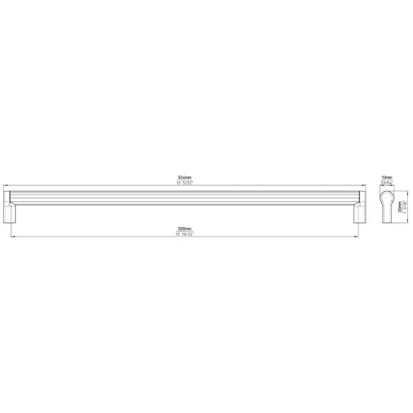 Rankenėlė CC320mm, L334mm, matinė juoda