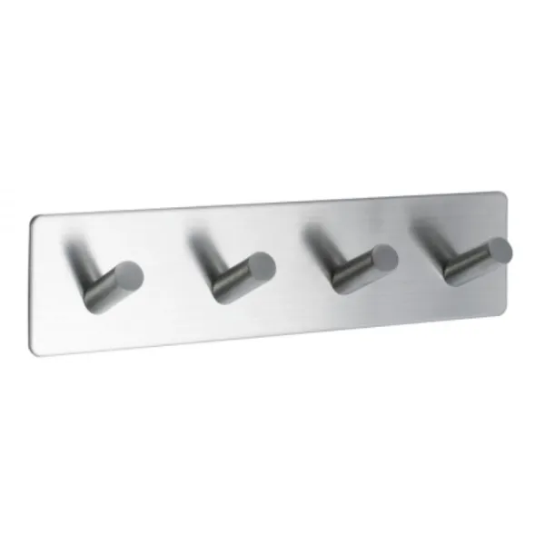 Hook 4 BASE self-adhesive 180x45x30mm brushed stainless steel