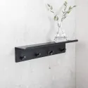 Kabykla su lentynėle 4 BASE klijuojama 300x72x80mm, matinė juoda