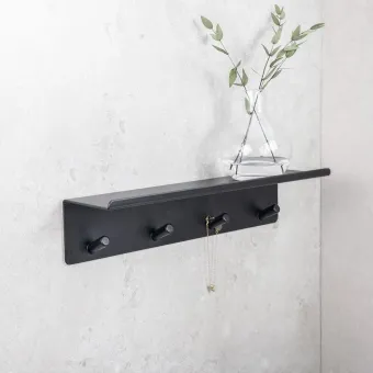 Kabykla su lentynėle 4 BASE klijuojama 300x72x80mm, matinė juoda