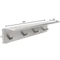 Kabykla su lentynėle 4 BASE klijuojama 300x72x80mm, nerūdijančio plieno spalva
