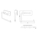 Laikiklis WC popieriui BASE klijuojamas 134x106.5x28 mat.juoda