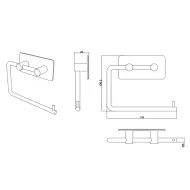 Laikiklis WC popieriui BASE klijuojamas 134x106.5x28 mat.juoda