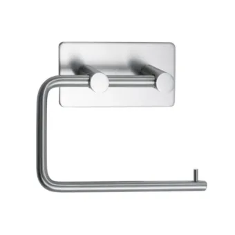 Toilet roll holder BASE self-adhesive 134x106.5x28mm brushed stainless steel