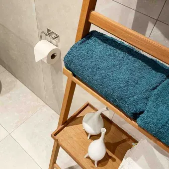 Toilet roll holder BASE self-adhesive 134x106.5x28mm brushed stainless steel