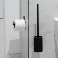 Laikiklis papild.WC popieriui BASE klijuojamas 45x90x115 mat.juoda