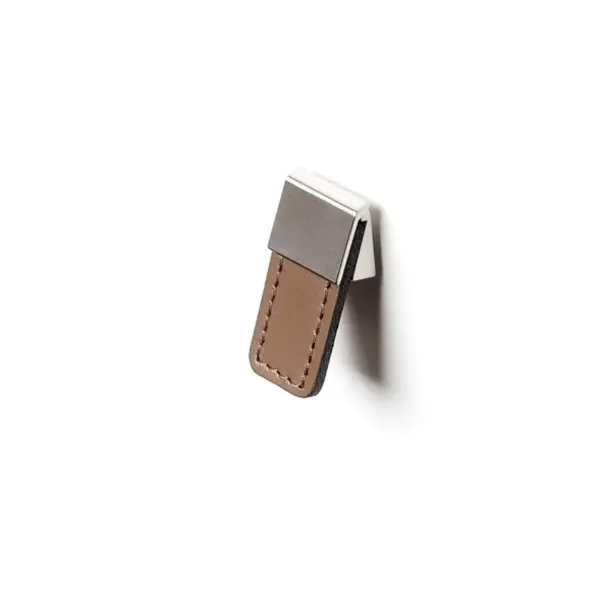 Pull-handle, leather, brown