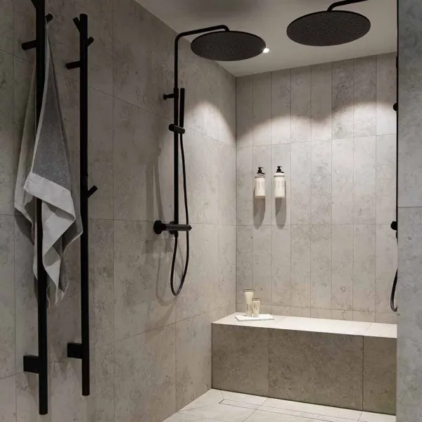 Laikiklis muilo dozatoriui BASE klijuojamas 152x50x68mm, matinė juoda