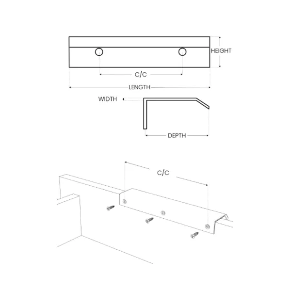 Rankenėlė SLIM 4025 CC192mm, L232mm, 3 taškų juoda