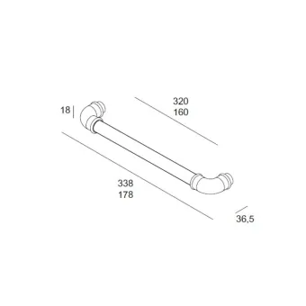 Handle CC178mm L160mm matt black 