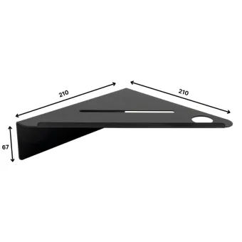 Corner shower shelf BASE self-adhesive 210x210x67mm matt black