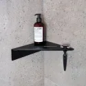 Corner shower shelf BASE self-adhesive 210x210x67mm matt black