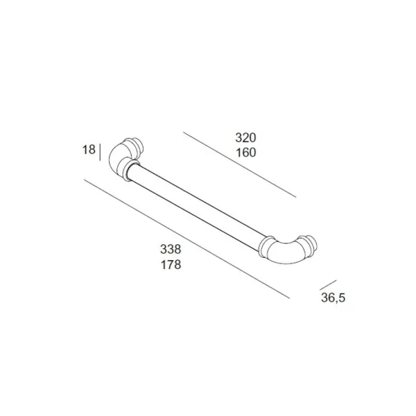 Handle CC338mm L320mm matt black 